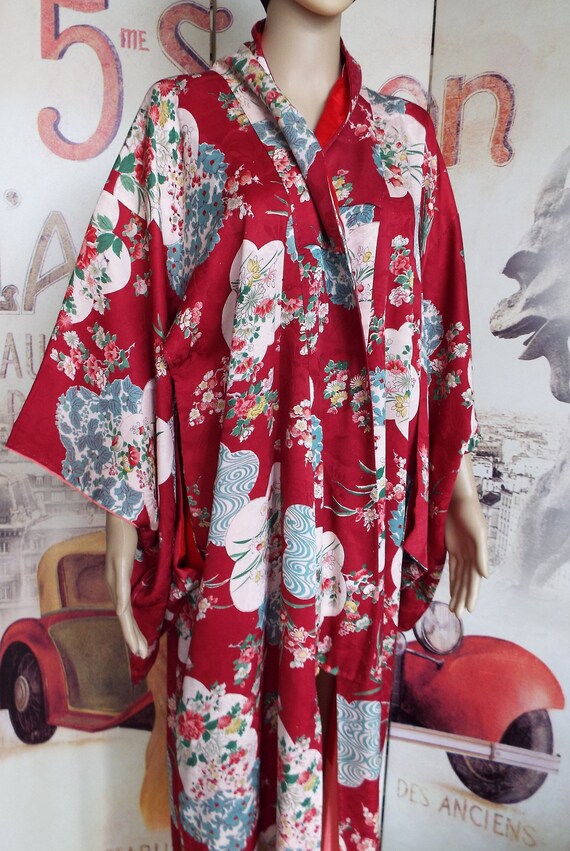 Vintage Silk Kimono~1930s Silk Kimono~Art Deco Sil
