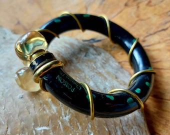 Vintage Christian Dior Poison Perfume Bangle-1980s Christian Dior Perfume Bottle Bangle