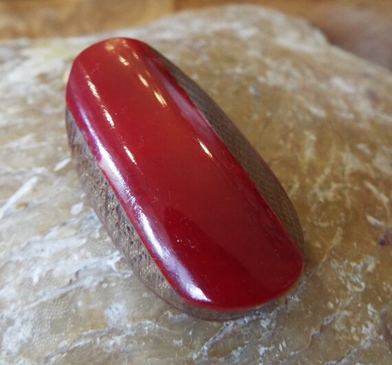 Vintage Lucite and Wood Dress Clip~1940s Cherry Re