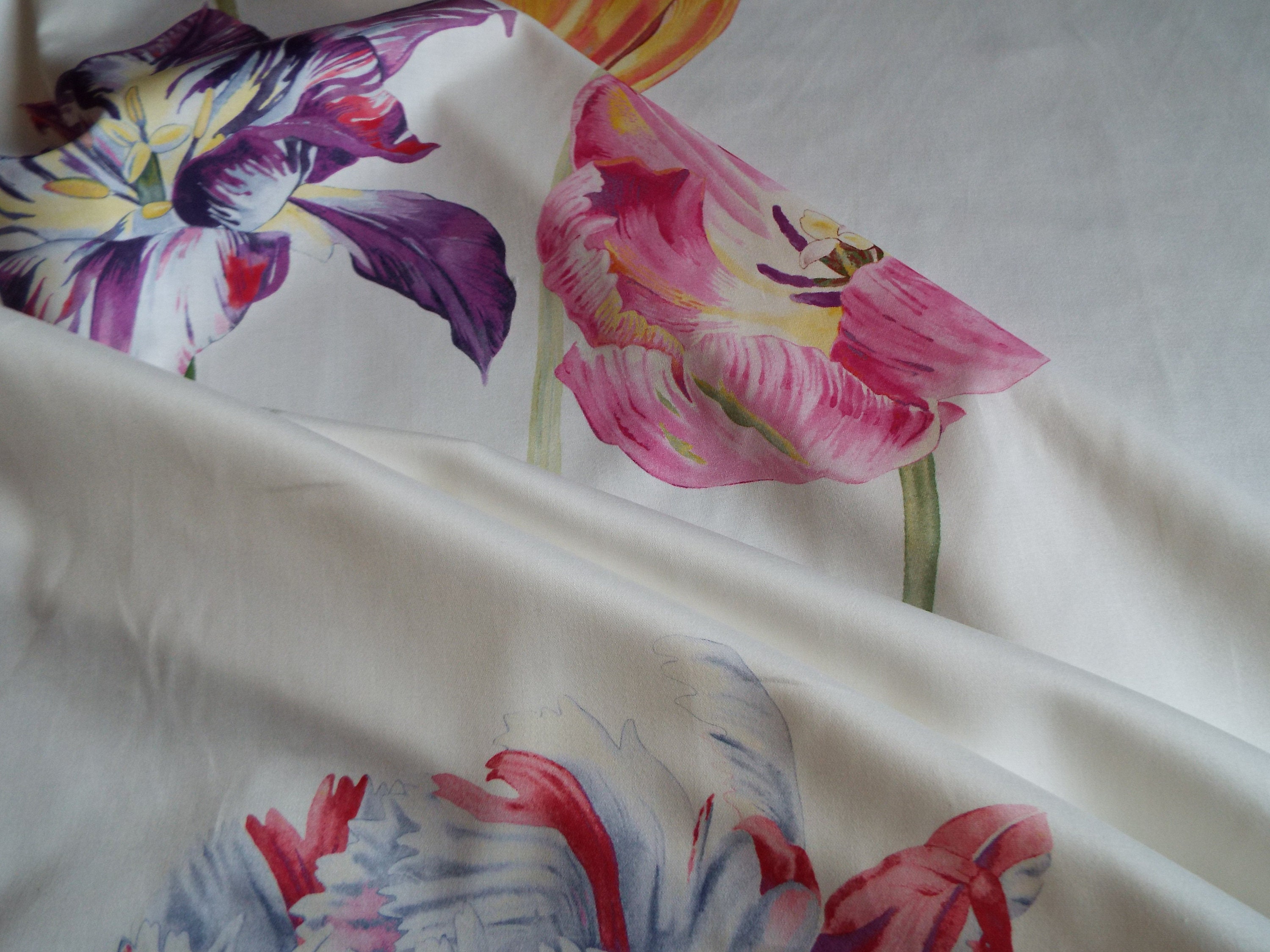 Sanderson Tulipomania Cotton Sateen Fabric Etsy