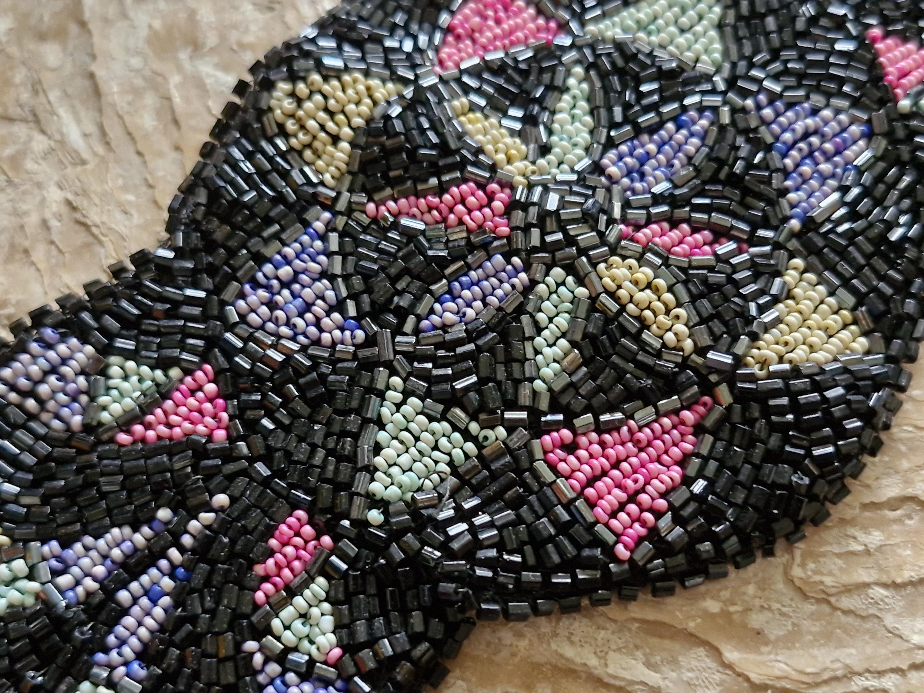 Antique 1920s Beadwork Dress Trim-1920s 1930s Beadwork Embellishment ...