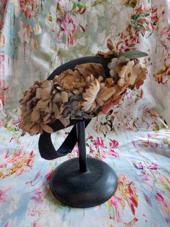 Antique Victorian Felt Bonnet-1800s Victorian Fel… - image 9