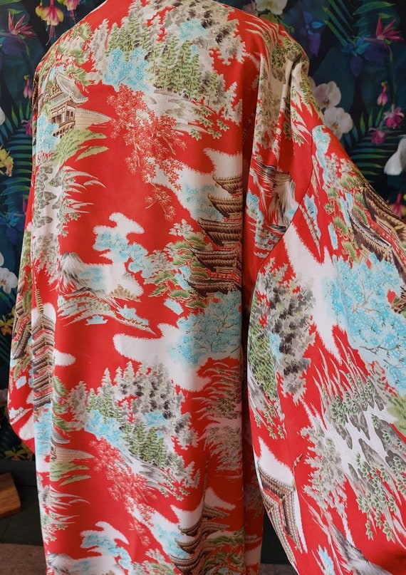 Vintage Silk Crepe Kimono-1930s Silk Crepe Kimono… - image 8