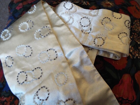Art Deco Beaded Sash~vintage 1920s Satin Sash~vintage Bridal  display picture 1