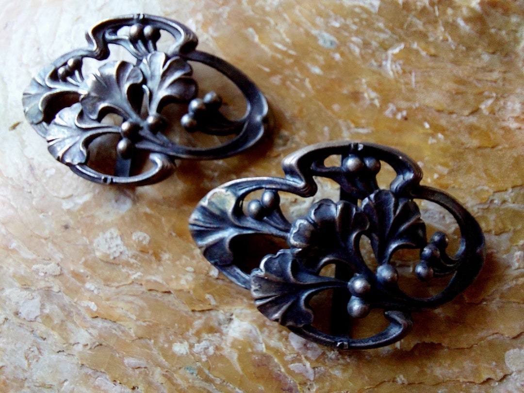 Antique Shoe Buckles1910s Art Nouveau Decorative Shoe Buckles Etsy