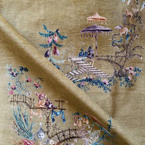 Reserved MindtheGap Chinoiserie Velvet Fabric-Chinoiserie Fabrics-Designer Velvets