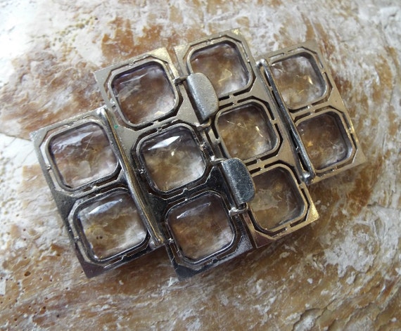 Vintage French Glass Buckle~1920s French Glass Bu… - image 5