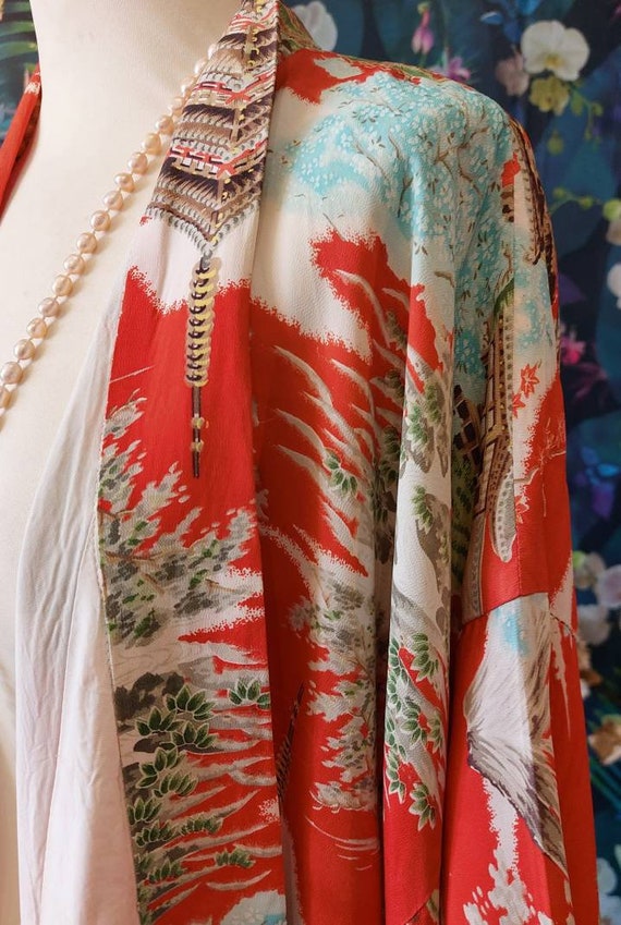 Vintage Silk Crepe Kimono-1930s Silk Crepe Kimono… - image 6