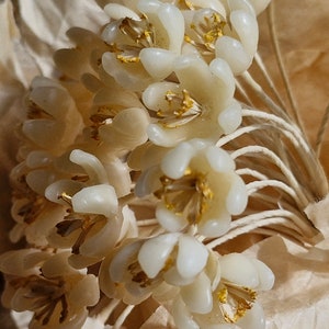 Antique French Millinery Wax Flowers-1920s to 30s Wax Flower Bridal Flowers Deadstock French Millinery Flowers image 5