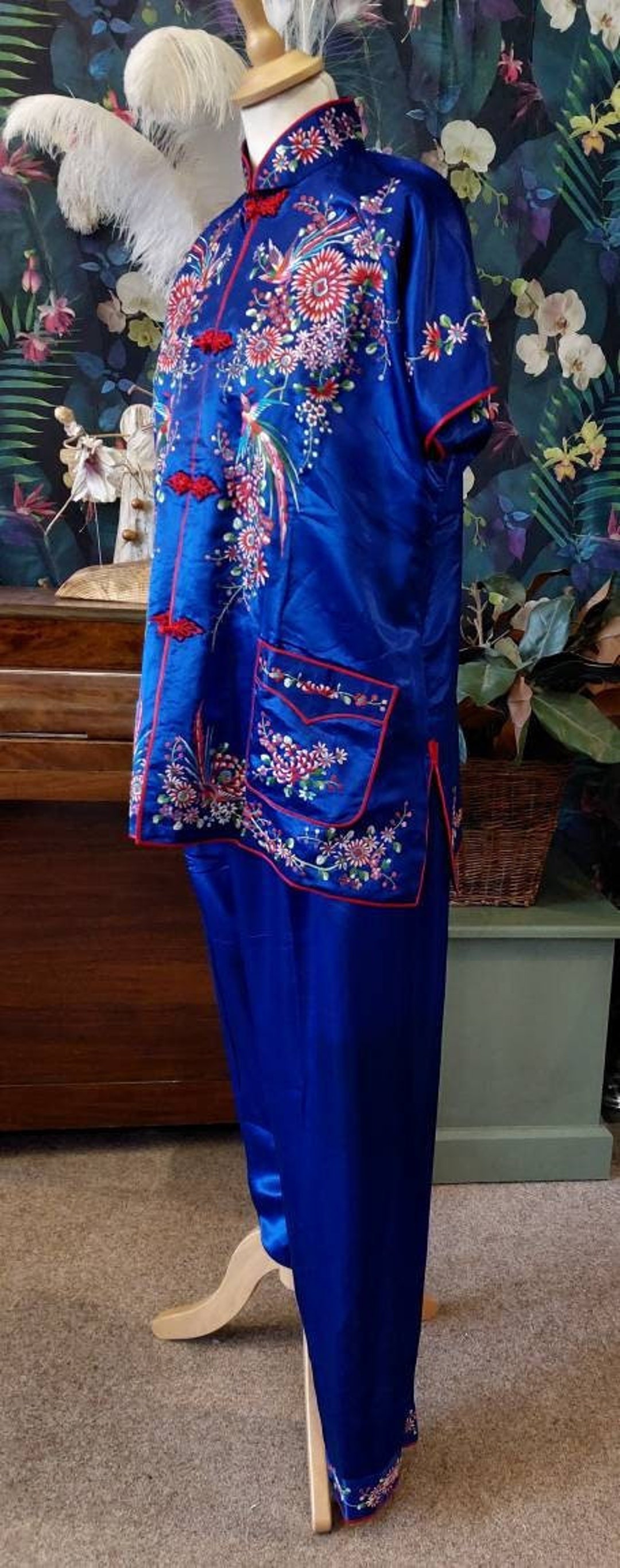 Vintage Chinese Embroidered Pyjamas 1930s Hand Embroidered Pyjamas Etsy Canada