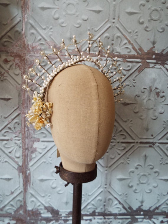Antique Wax Tiara~1920s Wax Tiara~1920s Bridal Tia