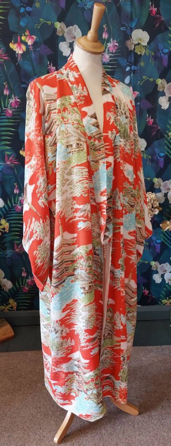 Vintage Silk Crepe Kimono-1930s Silk Crepe Kimono… - image 2