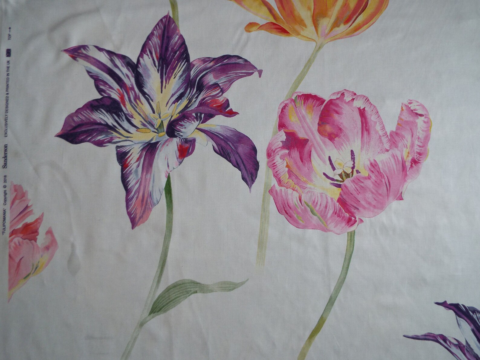 Sanderson Tulipomania Cotton Sateen Fabric Etsy