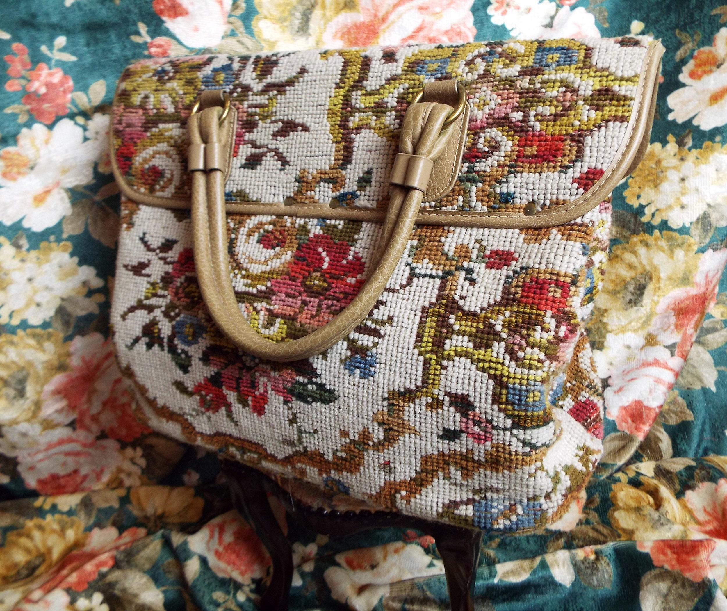 Vintage Tapestry Bag1970s Carpet Bag1970s Tapestry Etsy