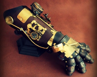 Steampunk hunter armor gauntlet glove