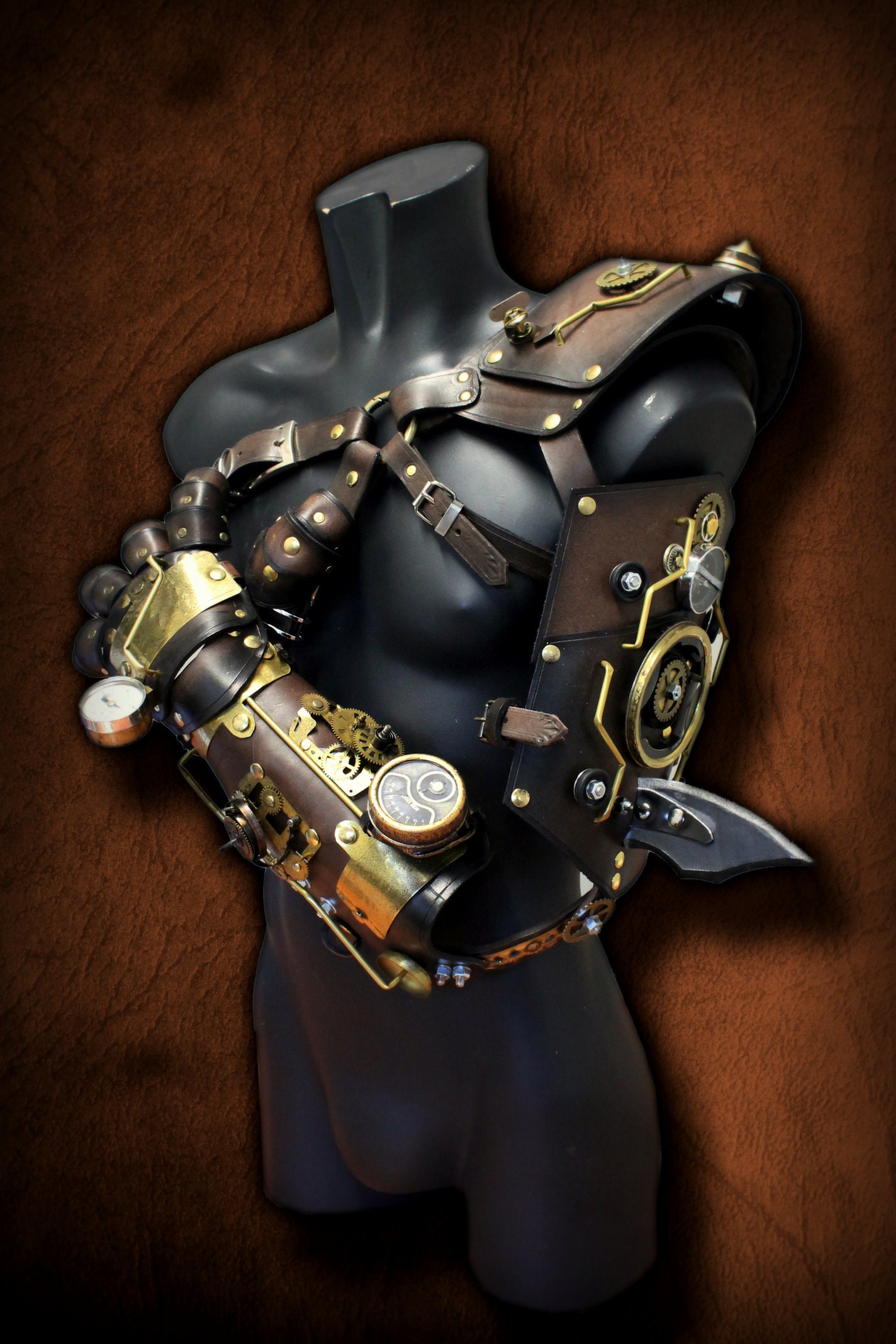 Leather Studded Shoulder Pads Men's Steampunk Gothic Armor - Zohastyle