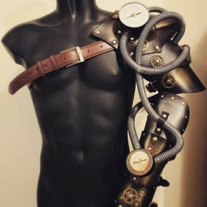 Steampunk armor arm with tubes