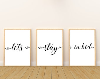 Let's Stay in Bed Print | Bedroom Wall Art (A4/A3)
