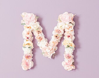 Floral Letter, Flower Letter, Nursery Decor Girl, Nursery Name Sign, Baby Shower Letter, Bridal Shower, Nursery Letter, Baby Monogram