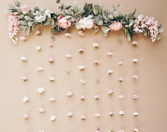 Wedding Flower Wall For Wedding, Wedding Floral Backdrop, Floral Hanging Wall Art, Boho Wedding Decor, Bridal Shower Decor, Engagement