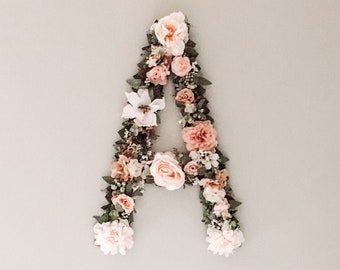 Flower Letter 16" 20" or 24" Letter, Boho Letter, Floral Letter, Baby Shower Letter, Wedding Letter, Nursery Decor, Floral Letter Nursery