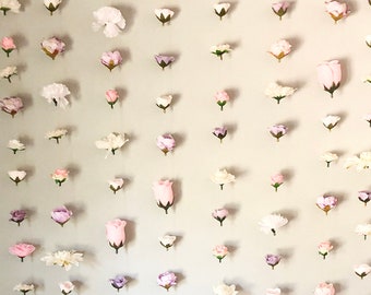 Flower Garland Wall Decor, Hanging Flower Backdrop, Wedding Flower Garland, Wedding Ceremony Backdrop, Flower Garland, Wedding Flower Wall