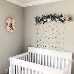 Nursery Wall Art Decor, Flower Wall, Woodland Nursery, Baby Girl Nursery, Floating Flower Wall, Nursery Girl Decor, Baby Room Decor