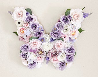 Flower Butterfly Floral Butterfly Wall Decorations Girls Bedroom Floral Wall Butterfly Art Girl Nursery Decor Butterfly Wall Art Girl Room