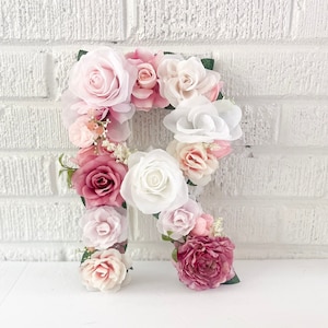 Flower Letter 12&quot; 16&quot; 20&quot; Floral Letter, Floral Initial Letter, Floral Letter Nursery, Boho Decor, Floral Bedroom Letters