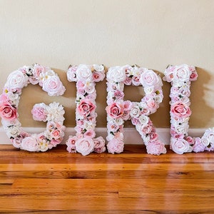 Gender Reveal Flower Sign, It's A Girl Flower Letters, Floral Letters, Boy or Girl Sign, Girl Baby Shower Decor, Baby Shower, Floral Decor