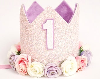 Tenue de fille de 1er anniversaire, bandeau de couronne de premier anniversaire, chapeau d’anniversaire, chapeau de fête d’anniversaire, tenue de fille d’anniversaire, couronne de 1er anniversaire, rose