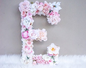 Floral Letter 8" 12" 16" 20" 24", Large Flower Letter, Floral Initial, Custom Floral Letter Nursery, Shabby Chic Decor, Floral Monogram