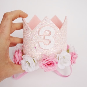 3rd Birthday Outfit Girl, Third Birthday Crown, 3rd Birthday, Birthday Cake Smash, Girl Party Hat, Birthday Crown, Birthday Party Hat, 3rd