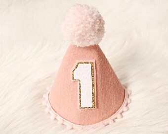 First Birthday Girl Hat, 1st Birthday Girl, First birthday hat girl, 1st Birthday Hat Girl, 1st Birthday Girl Outfit, Rose Gold Birthday Gir