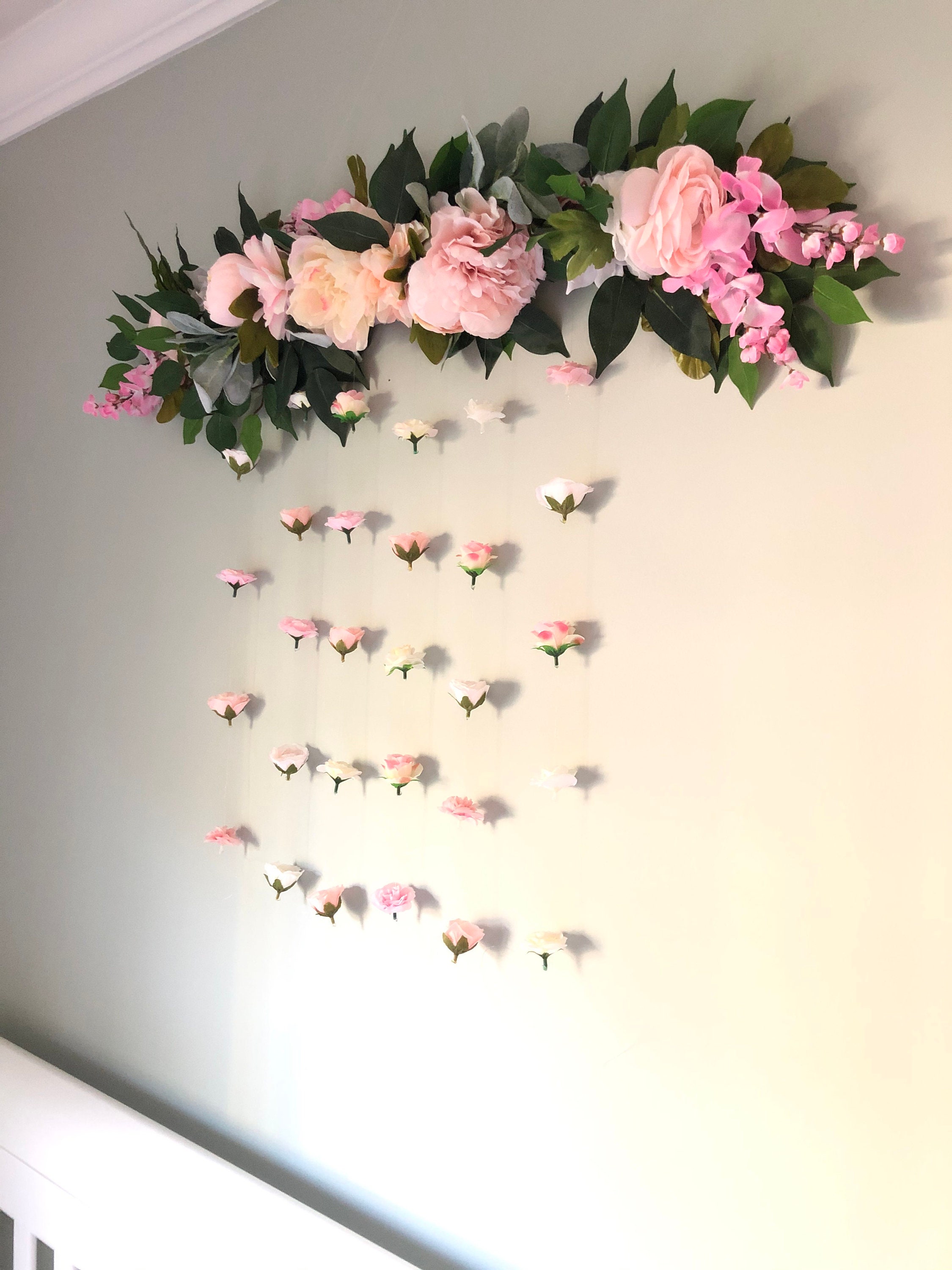 Baby Girl Shower Flower Wall Decor Baby Shower Decor Etsy
