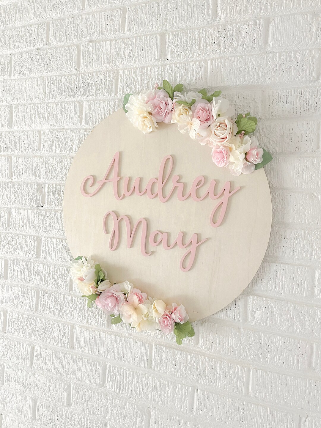Custom Baby Name Sign Nursery Name Sign, Baby Girl Sign, Flower Nursery ...