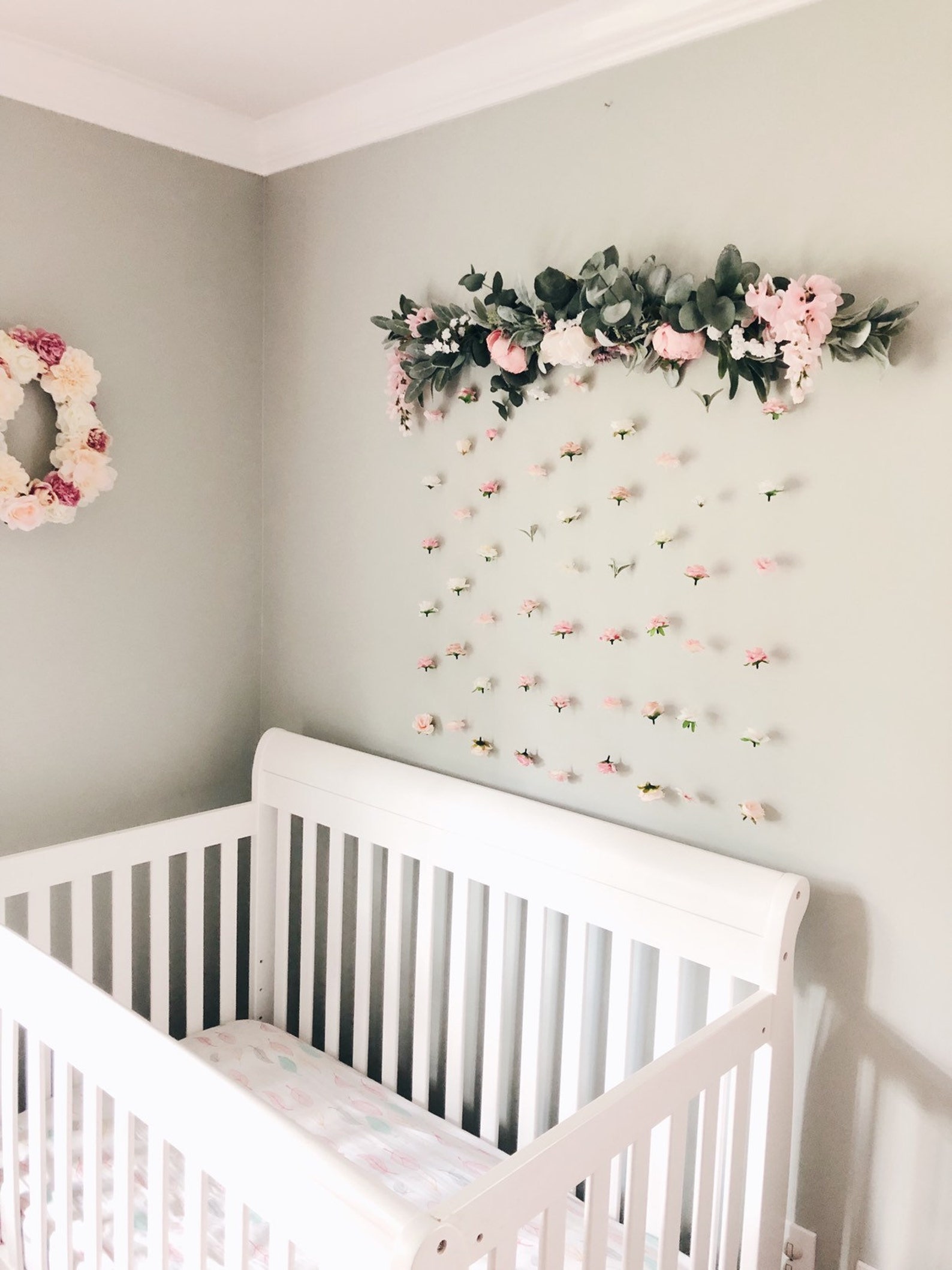Nursery Wall Art Decor Flower Wall Woodland Nursery Baby Etsy
