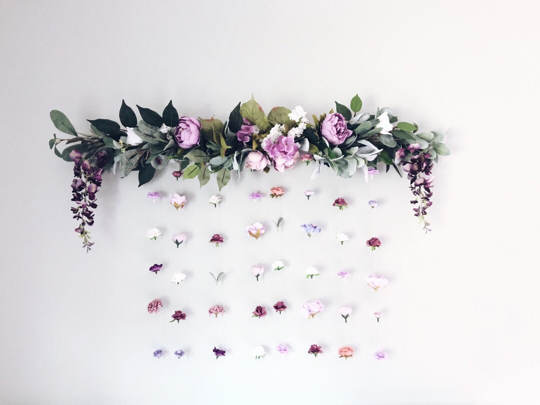 Crib Flower Hanging Decor, Flower Wall Hanging, Nursery Floral, Floral Backdrop, Nursery Decor