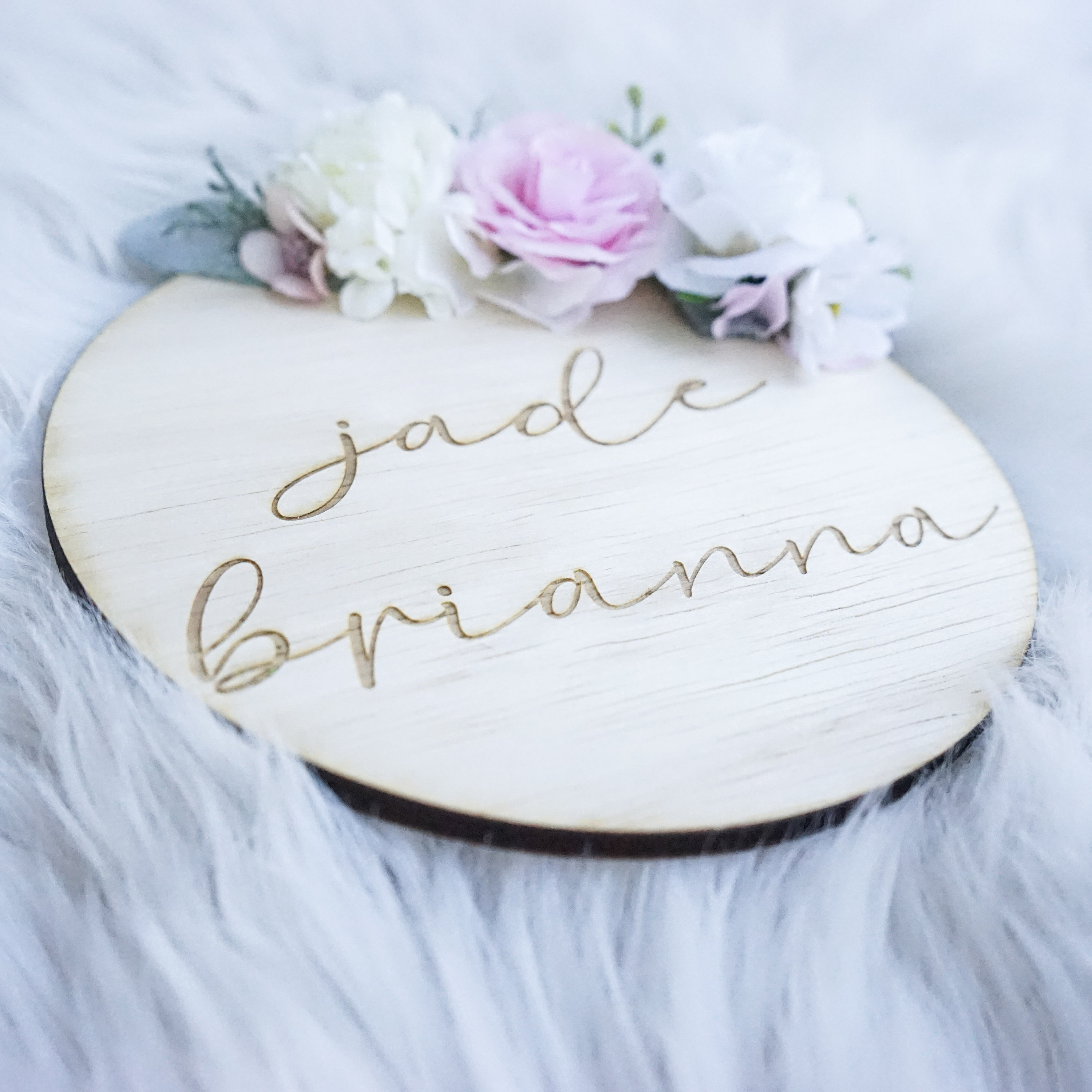 Baby Name Round Birth Announcement Sign Baby Name Custom Etsy
