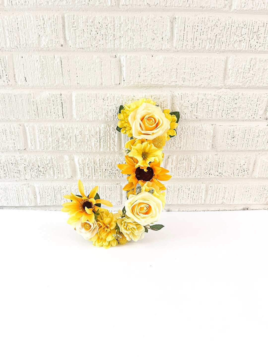 Sunflower Nursery Girl Flower Letter Decor, Floral Letter, Flower