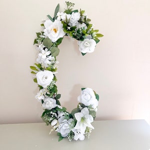 Floral Greenery Letter 16&quot; 20&quot; 24&quot;, Large Flower Letter, Floral Initial, Custom Floral Letter Nursery, Woodland Decor, Floral Monogram
