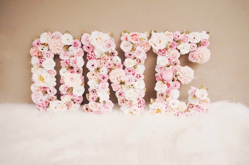 Large 16 Floral One Letters 1st Birthday Party Decor Etsy