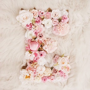 Flower Letter, 16&quot; 20&quot; 24&quot; Letter, Boho Letter, Floral Letter, Baby Shower Letter Wedding Letter, Nursery Wall Art Boho Nursery Decor