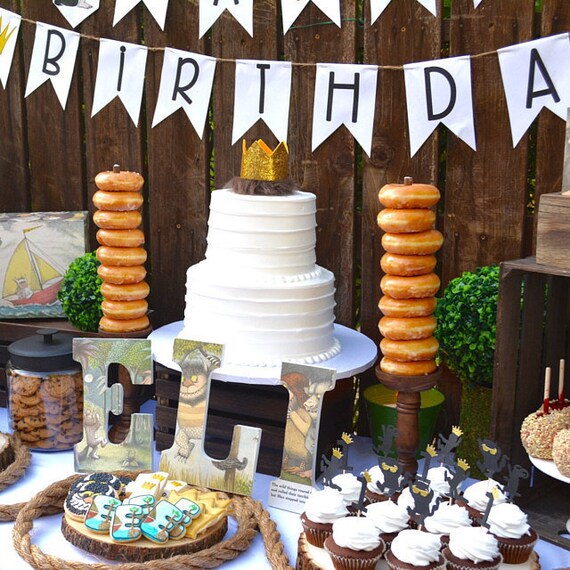 First Birthday Cake Topper Where The Wild Things Are Cake Etsy