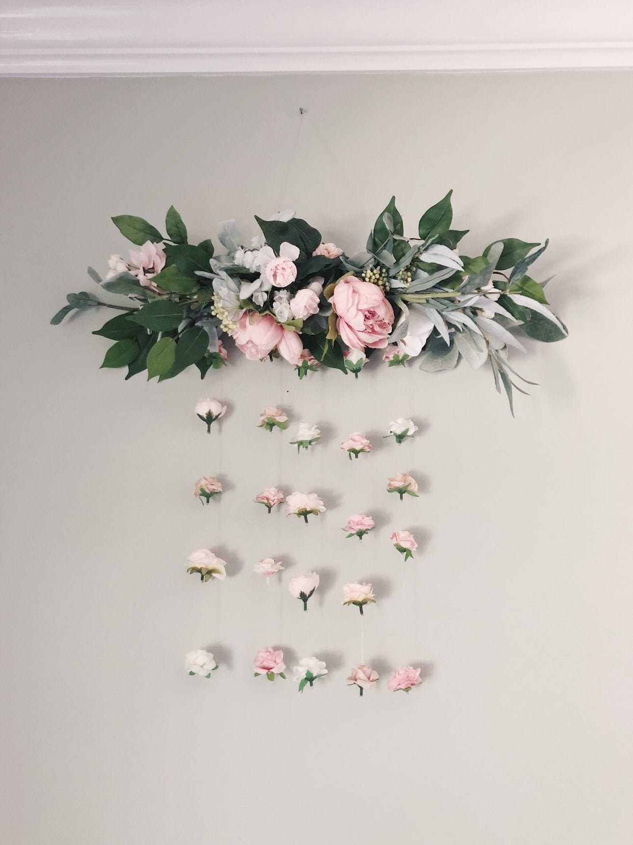 Baby Girl Shower Flower Wall Decor Baby Shower Decor Etsy