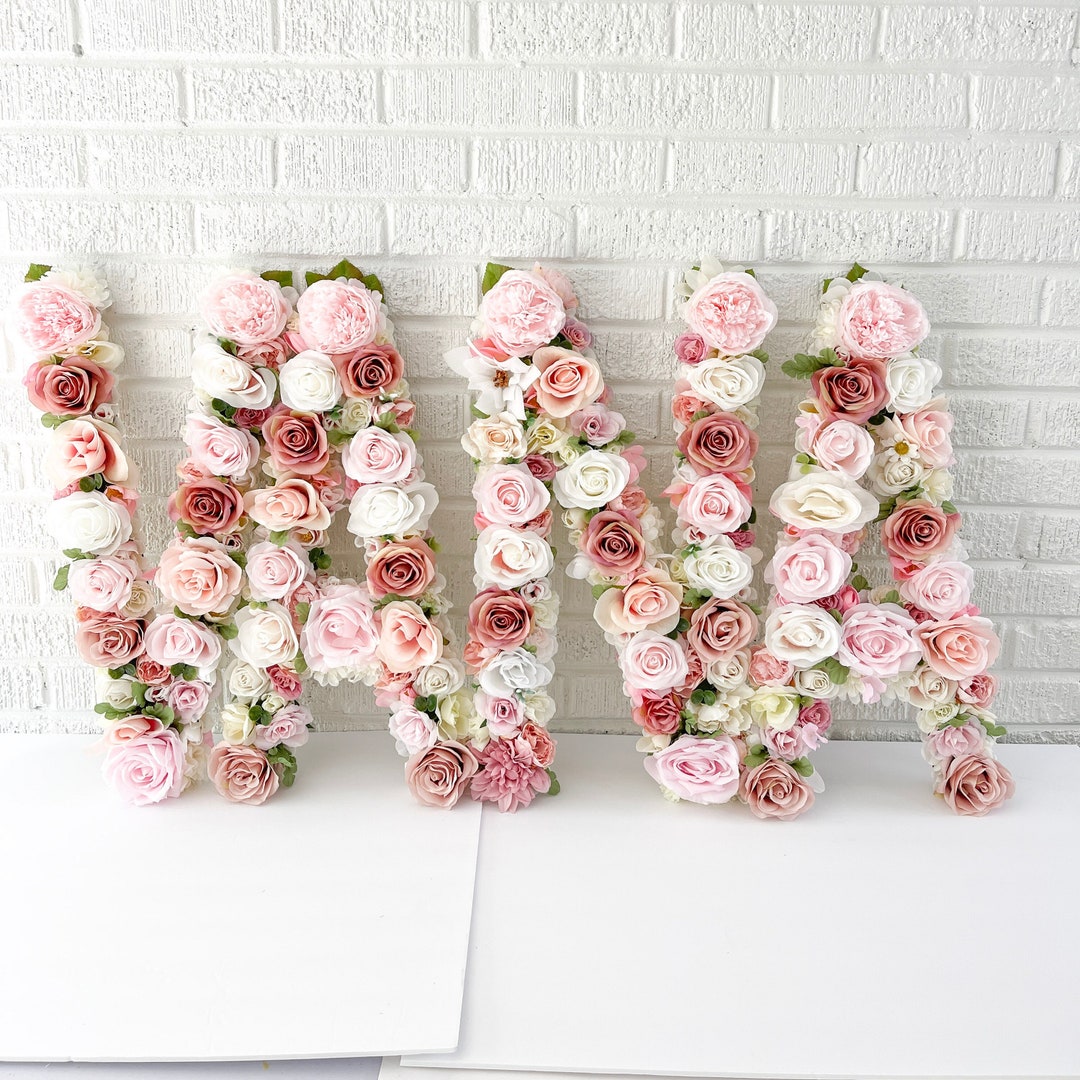 Floral Letter 12 16 20, Large Flower Letter, Floral Initial, Custom