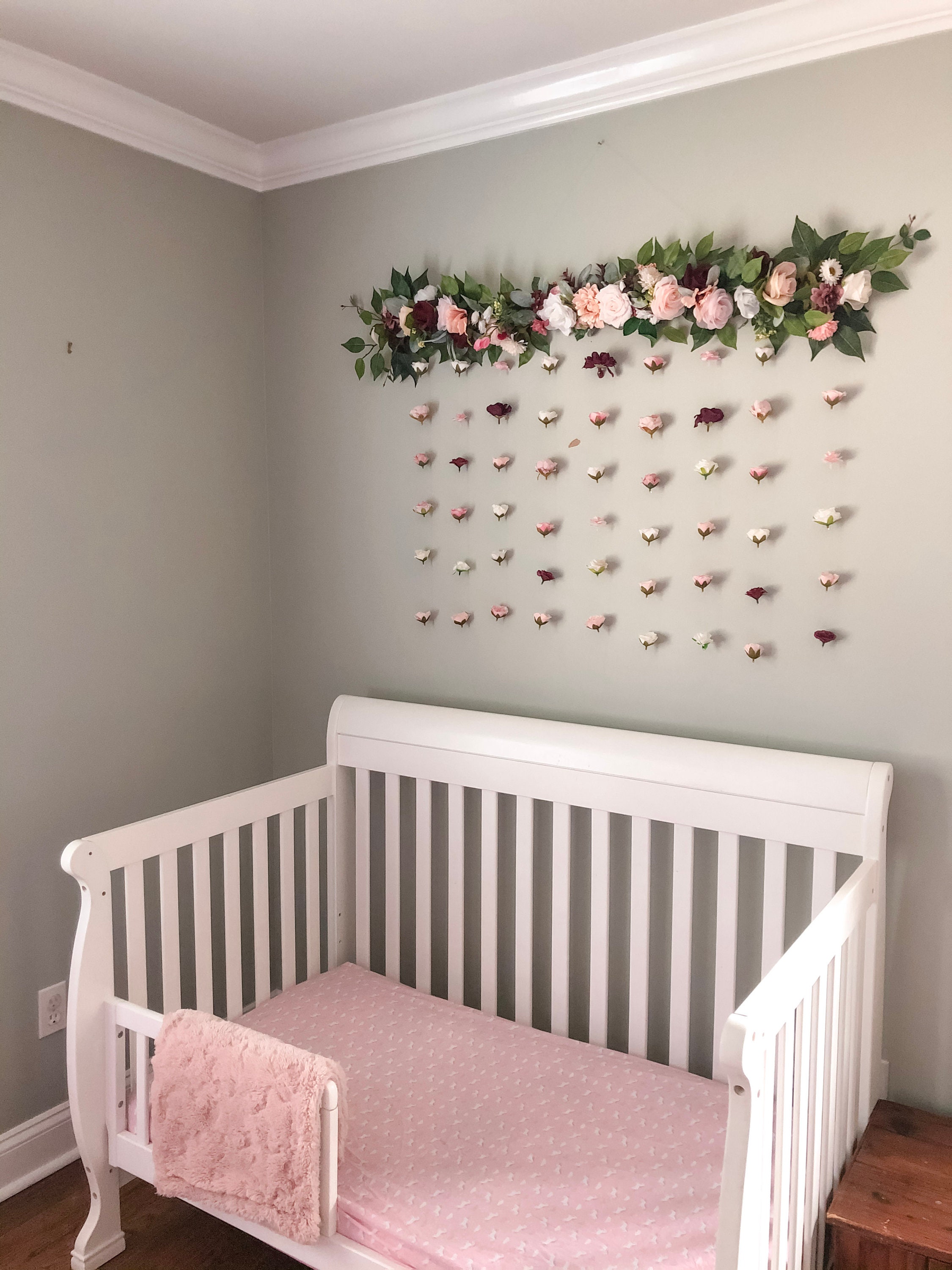 Girl Nursery Decor Bedroom Decor Flower Wall Floral Wall Etsy