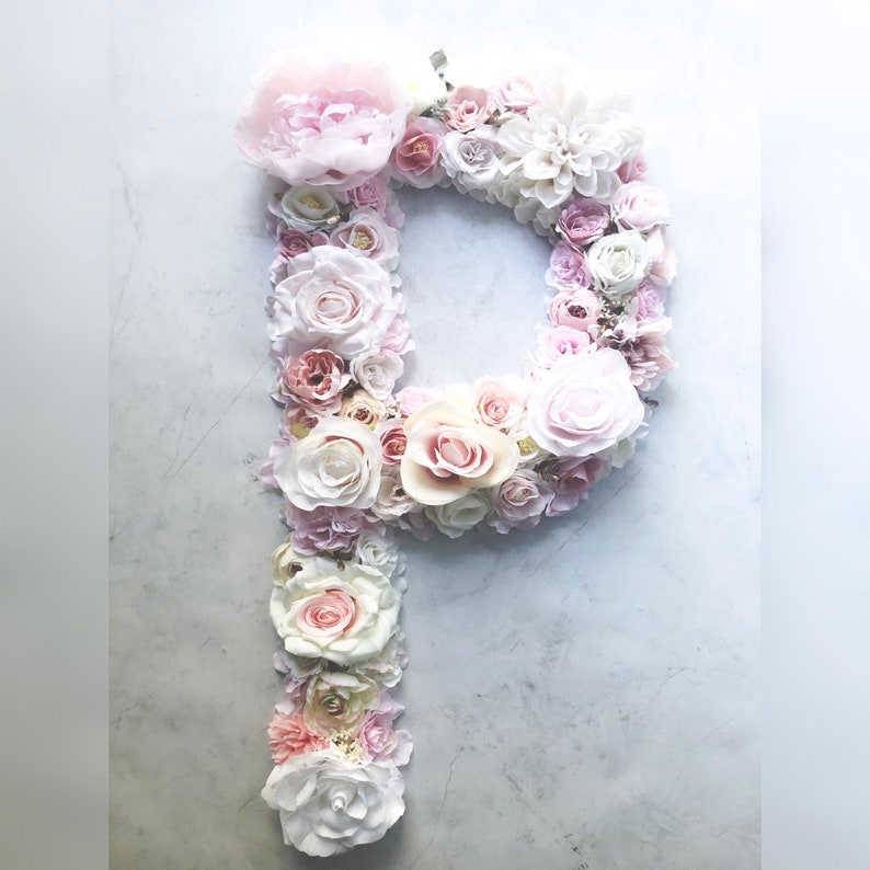 Personalized Floral Letter Flower Letter Silk Flower Letter Etsy