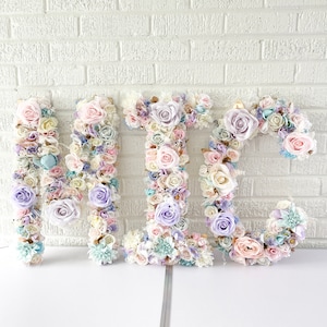 Custom Letter, Large Flower Letter, Floral Letter, Baby Shower Decor, Flower Nursery Decor, Birthday Party Decor, Baby Girl Gift, Baby Girl