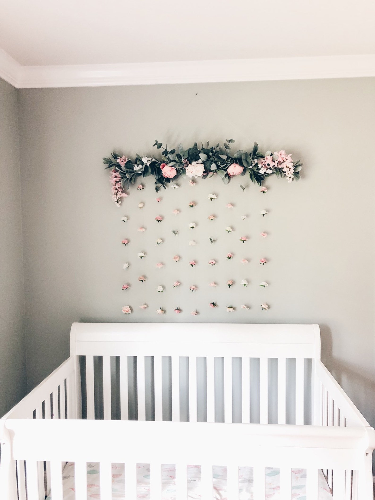 Nursery Wall Art Decor Flower Wall Woodland Nursery Baby Etsy